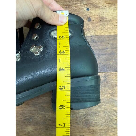 Vintage 90's Women's Black Lugz Size 6.5 Leather Workwear Grunge Chunky Heel - Picture 16 of 16